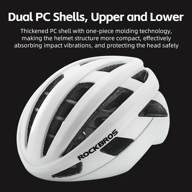 ROCKBROS LK-11 Anquetil Cycling Helmet Head Protection PC+EPS Shock-Absorbed Helmet (CE) ROCKBROS LK-11 Anquetil Cycling Helmet Head Protection PC+EPS Shock-Absorbed Helmet (CE)